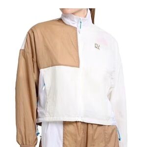 Puma Women's infuse light jacket Tan and White Jacket xs